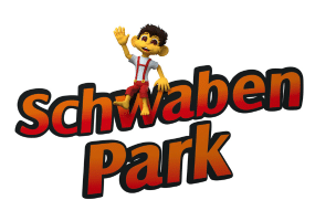 Logo von Schwaben Park mit einem cartoonhaften Charakter und dem Schriftzug 'Schwaben Park'.