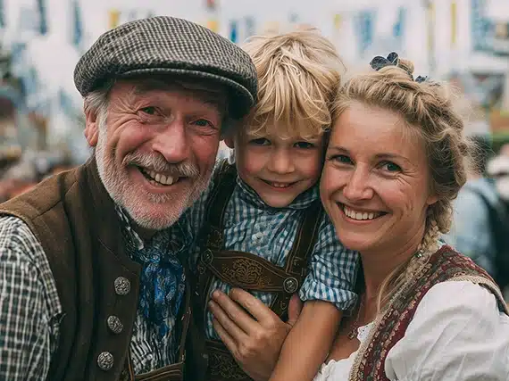 Foto von Opa, Kind und Mama beim Oktober Festival im Skyline Park