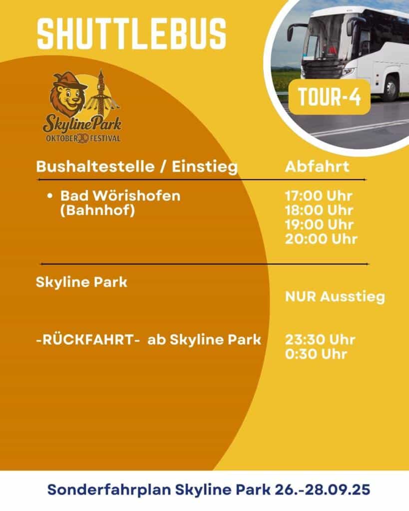 Busfahrplan Skylinepark Oktoberfestival