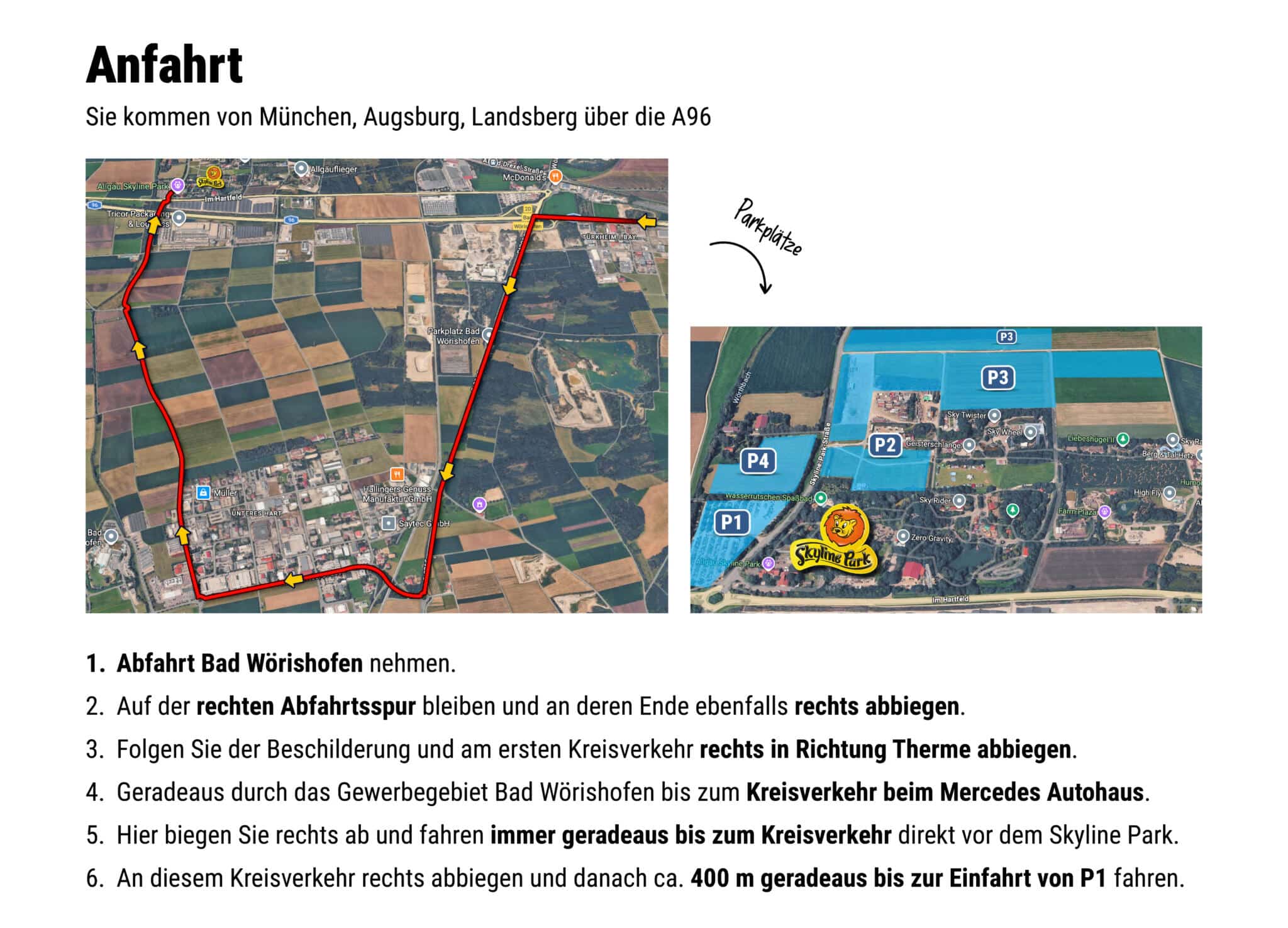 Anfahrtsbeschreibung A96 München