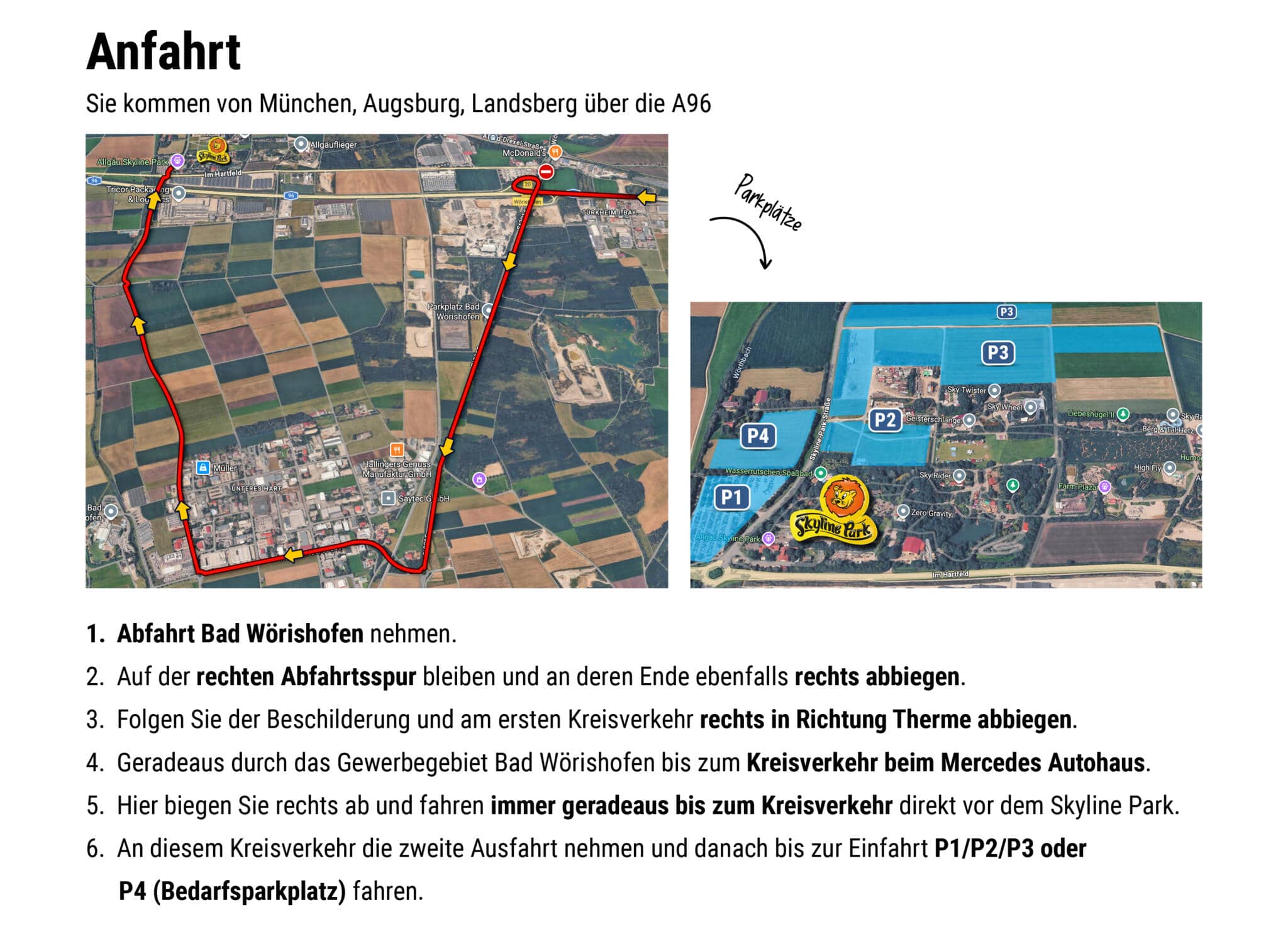 Anfahrtsbeschreibung A96 München