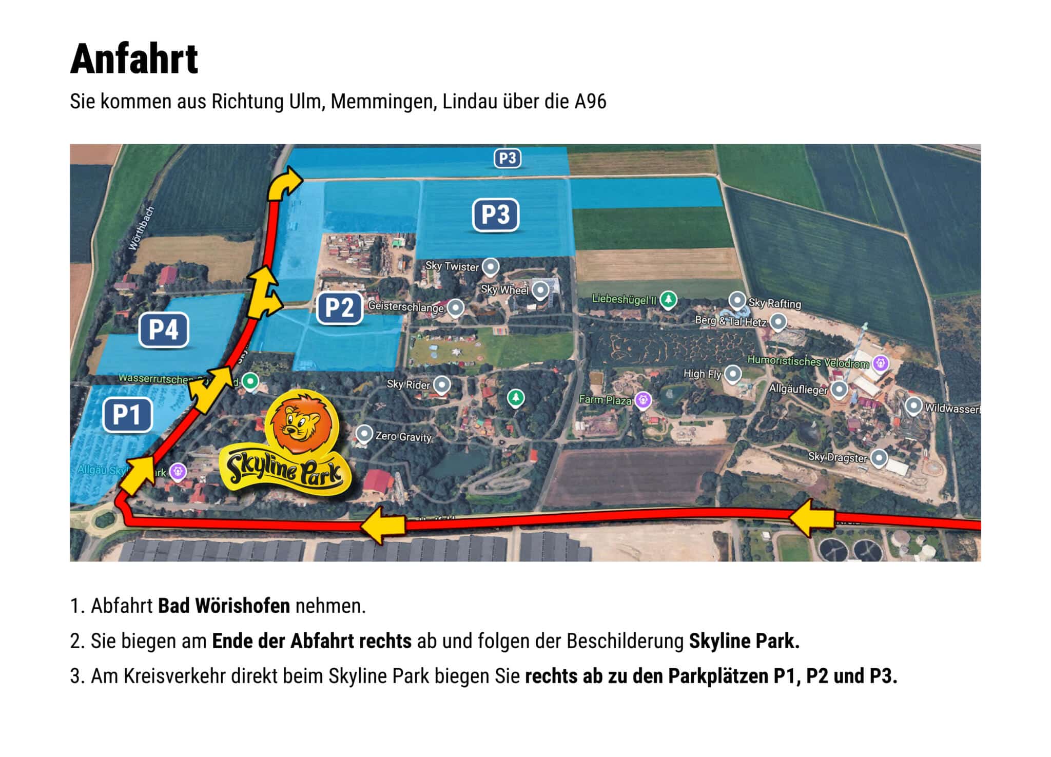Anfahrtsbeschreibung A96 Ulm Memmingen