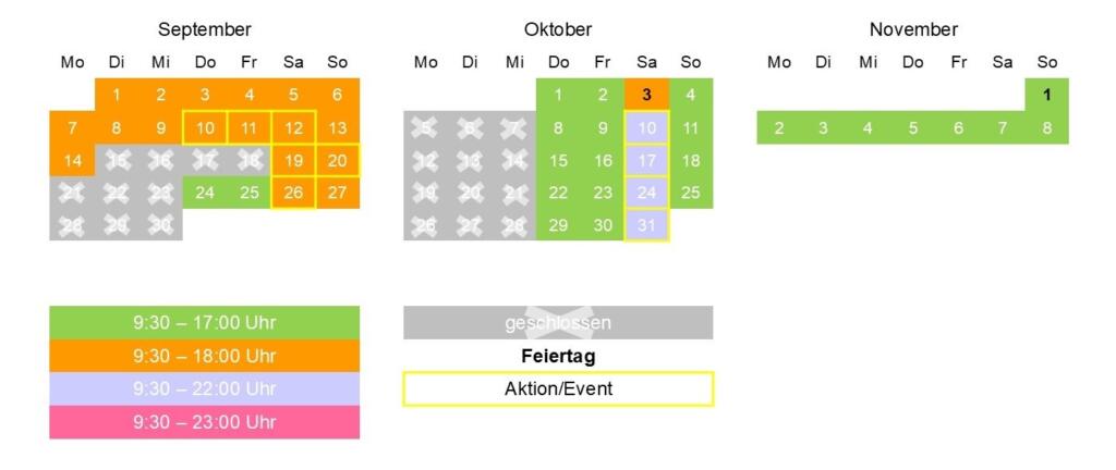 Öffnungszeiten 2026